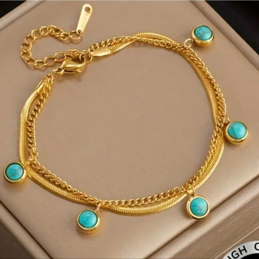 Boho Gold TurquoiseāStainless Steel Luxury Bracelet